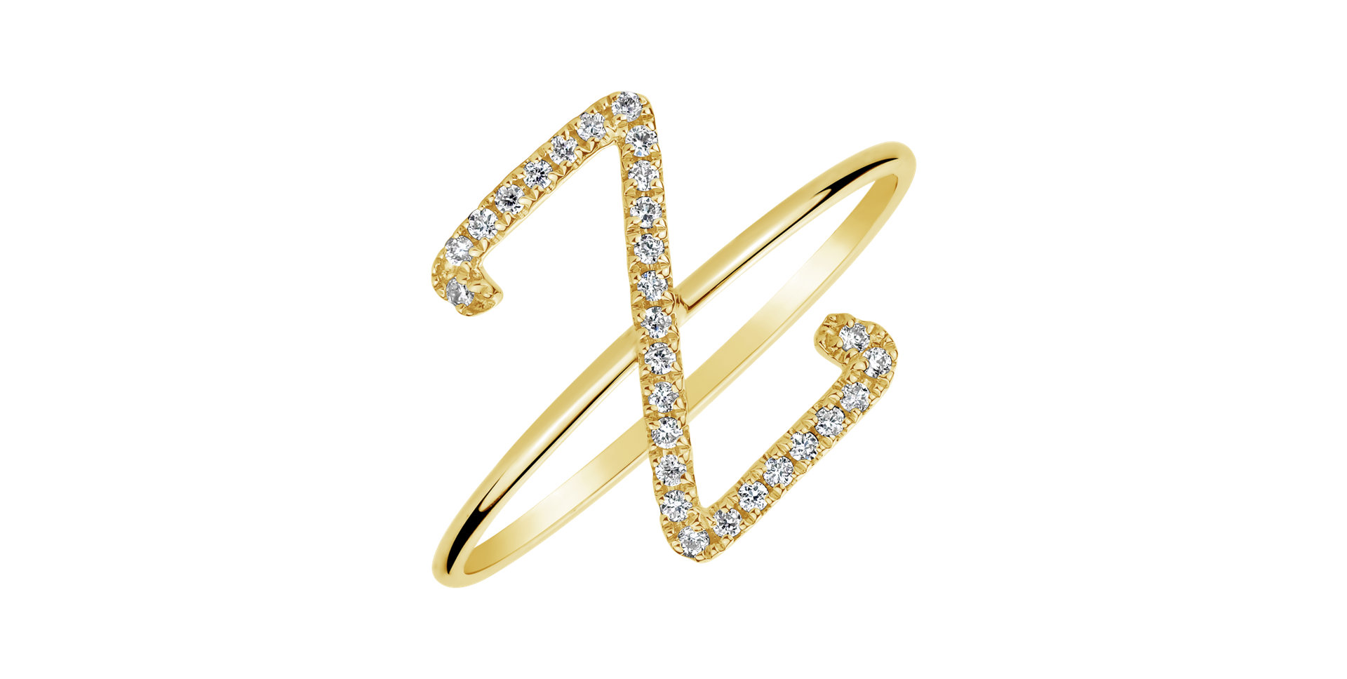 Diamond ring Curly Glittery Z
