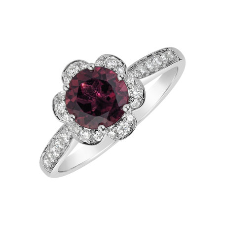 Diamond ring with Tourmalíne Flower Coctail