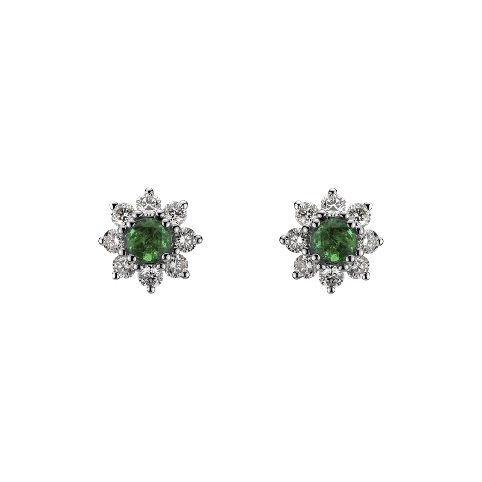 Diamond earrings with Emerald Celestial Romance