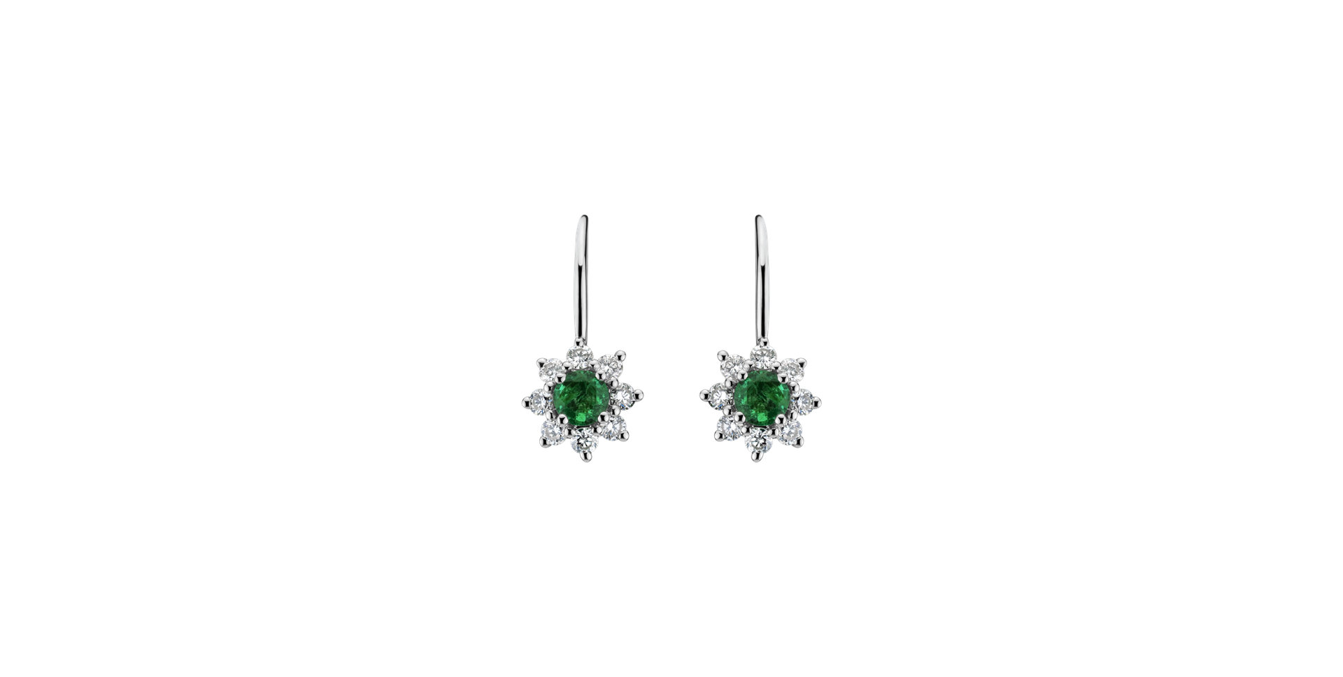 Diamond earrings with Emerald Celestial Romance