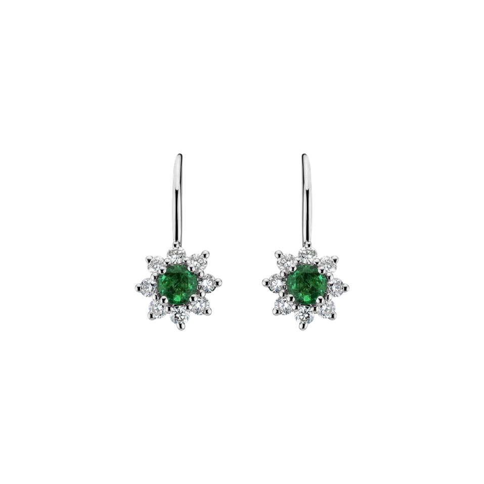 Diamond earrings with Emerald Celestial Romance