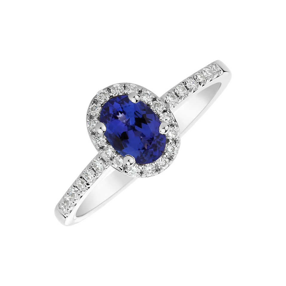 Diamond ring with Tanzanite Princess Desperation