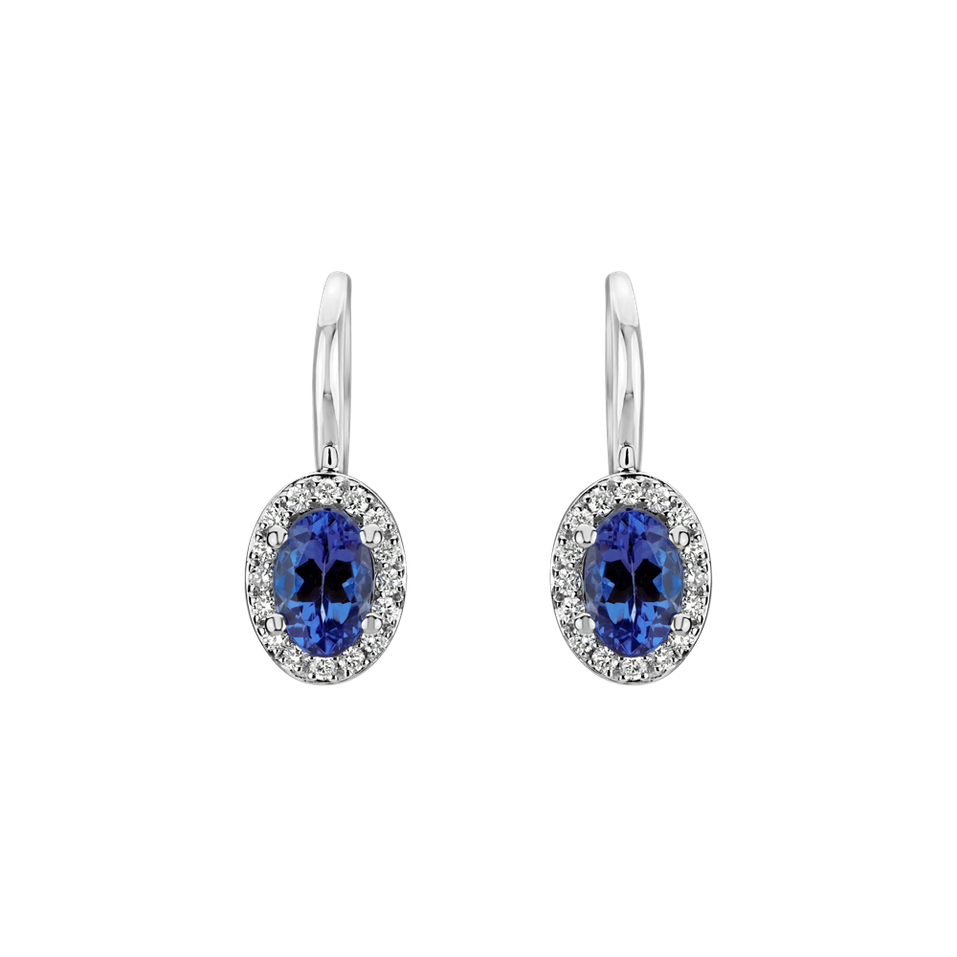 Diamond earrings with Tanzanite Witching Allegory