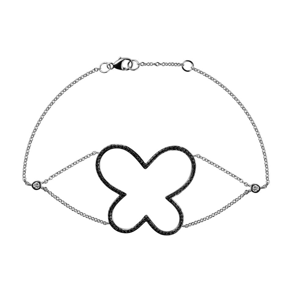 Bracelet with black diamonds Black Butterfly