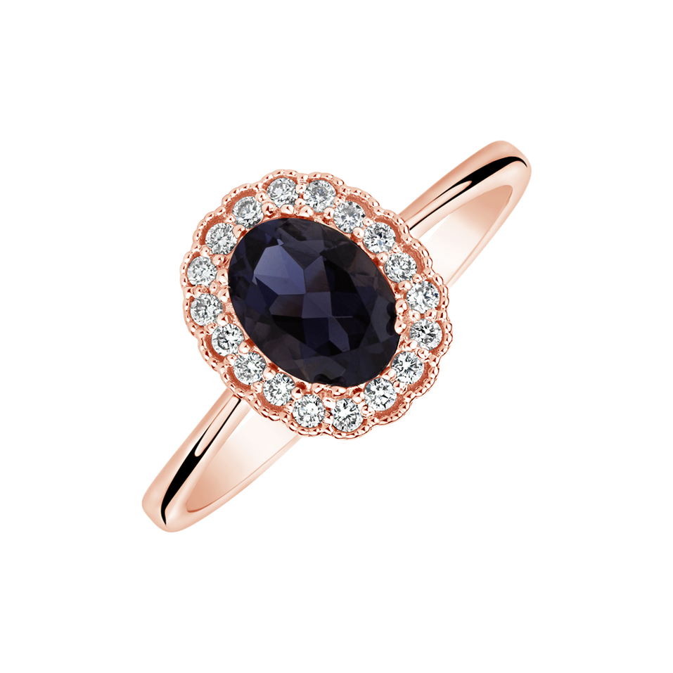 Ring with Iolite and diamonds Sparkling Hero