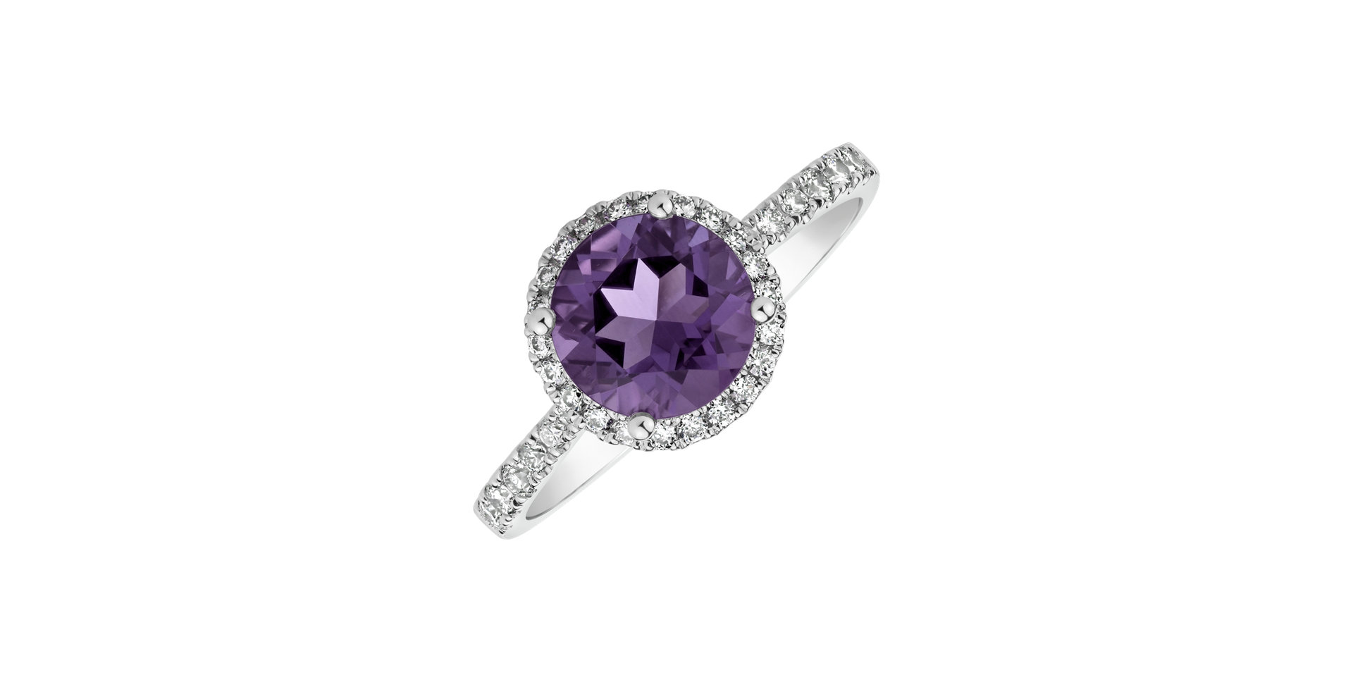Diamond rings with Amethyst Noble Lagoon