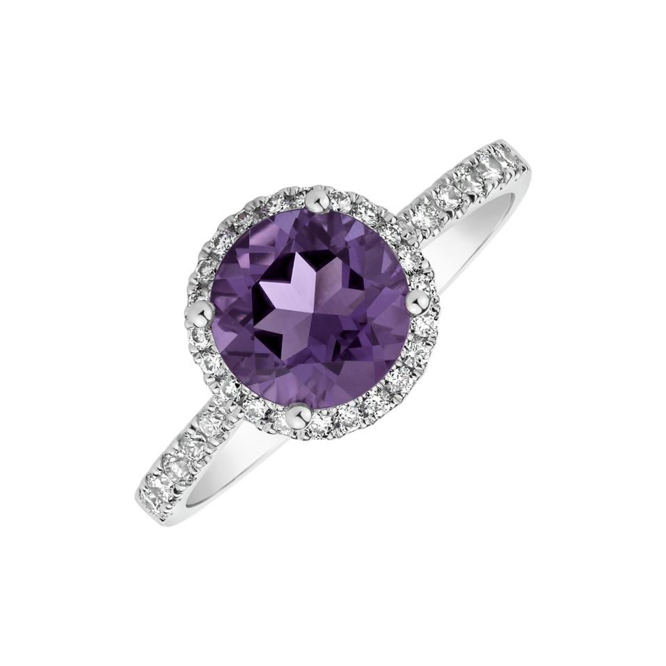Diamond rings with Amethyst Noble Lagoon