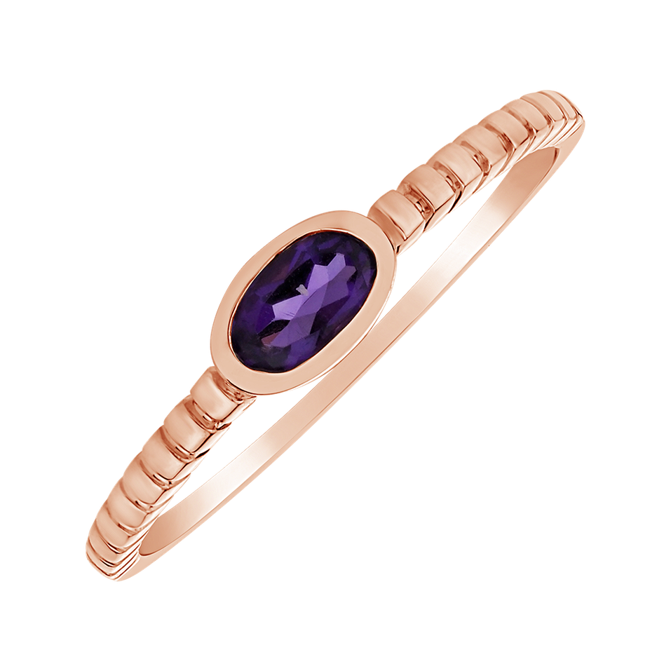 Ring with Amethyst African Bonbon