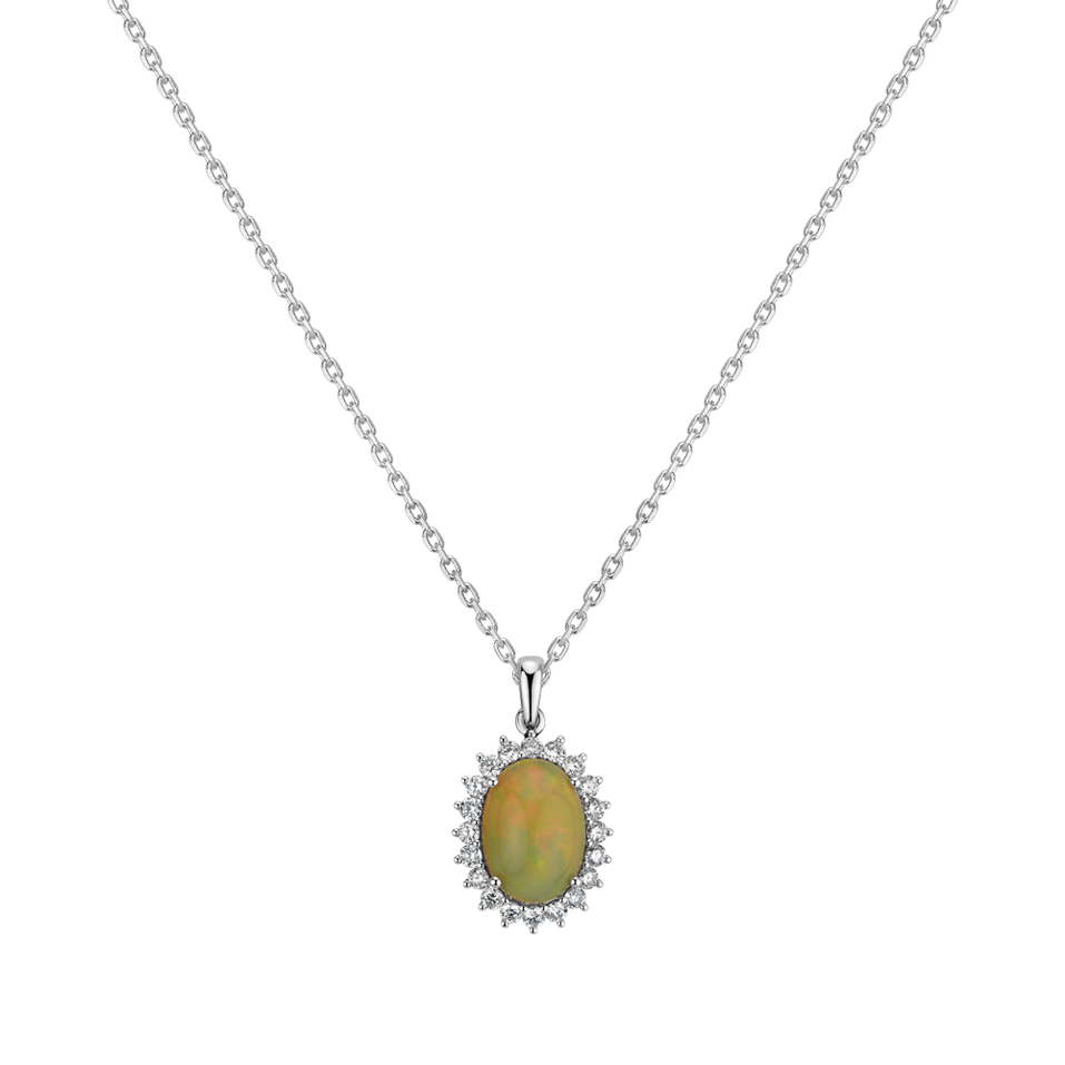 Diamond pendant with Opal Sun Mystery