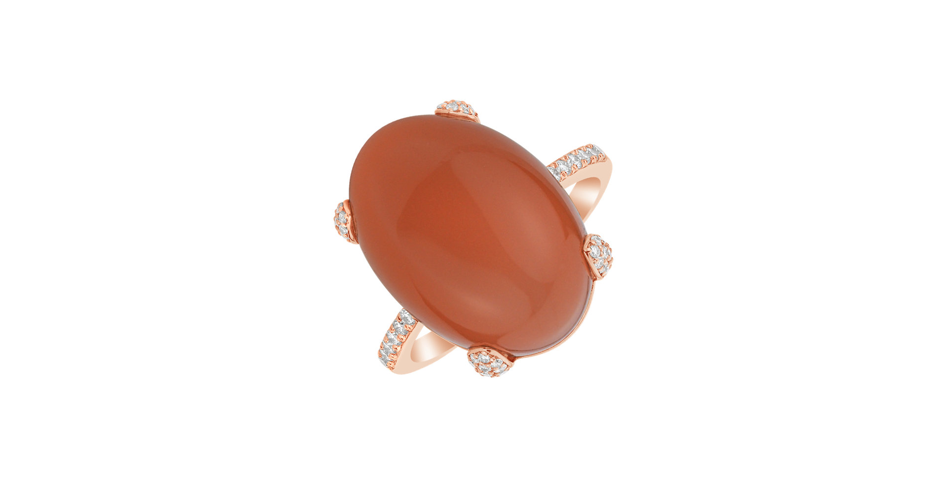 Ring with Moonstone and diamonds Niche