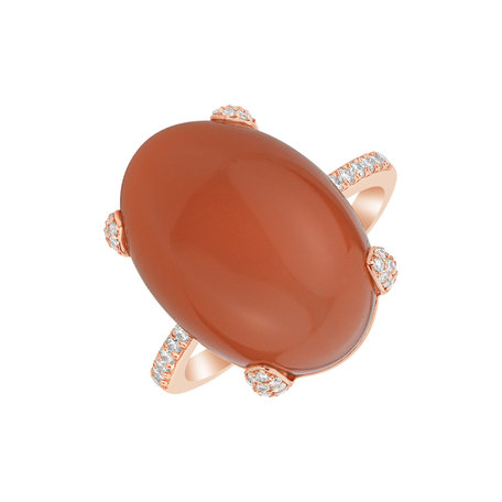 Ring with Moonstone and diamonds Niche