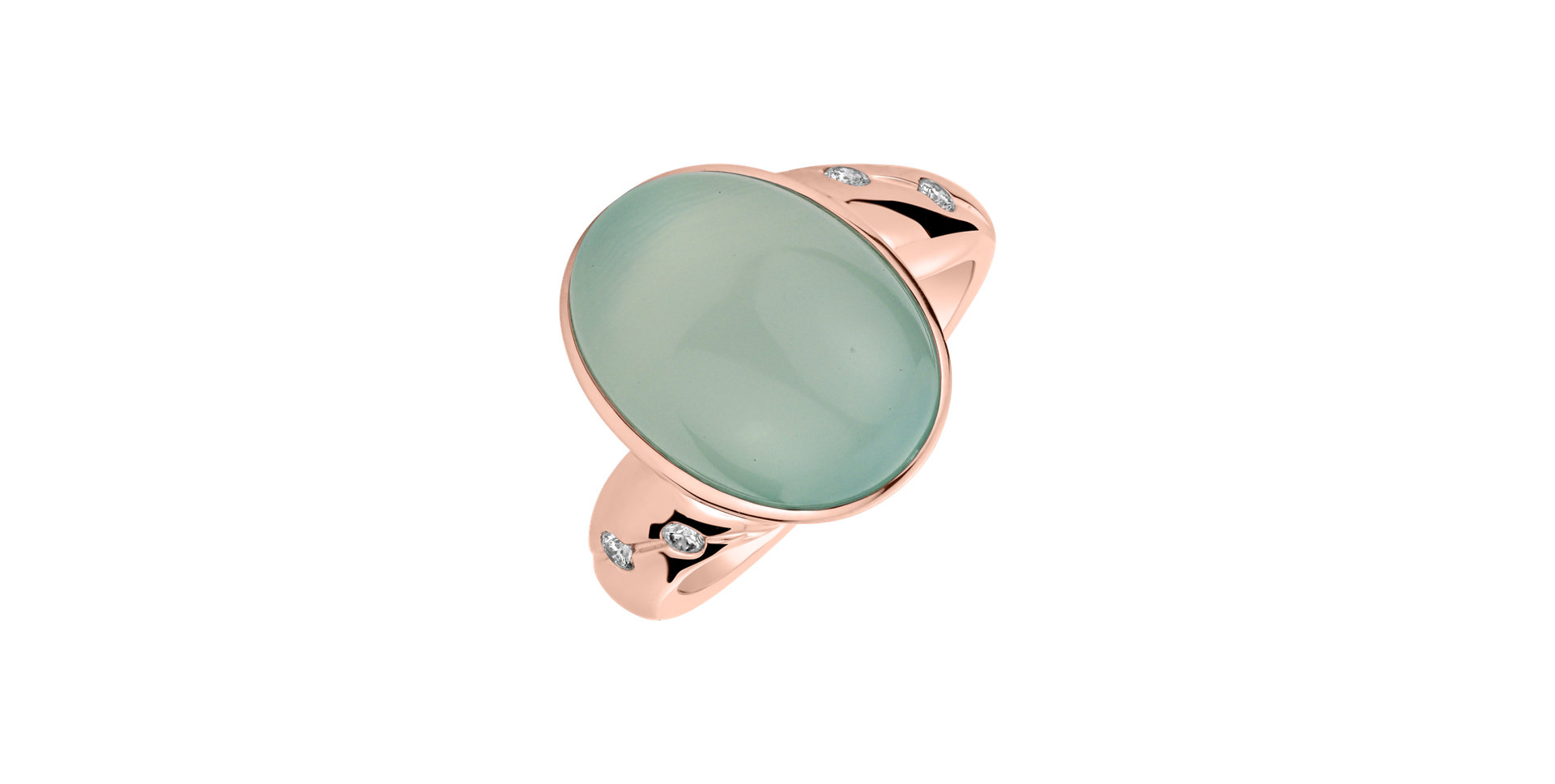 Diamond ring with Chalcedony Gem Spirit