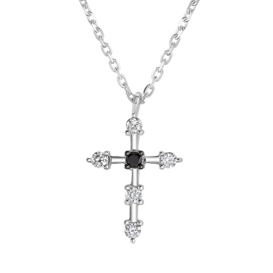 Necklace with black and white diamonds Secret Glory