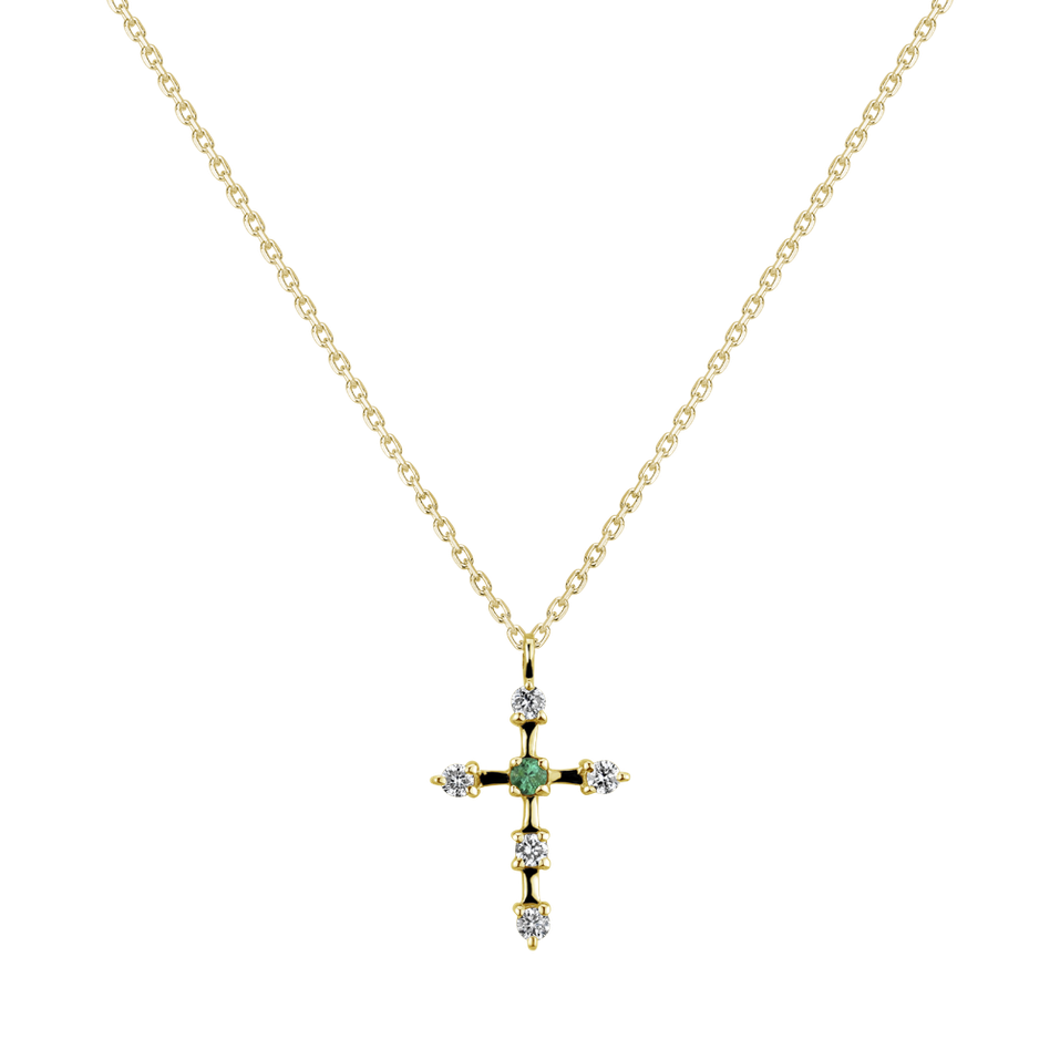 Diamond necklace with Emerald Secret Glory