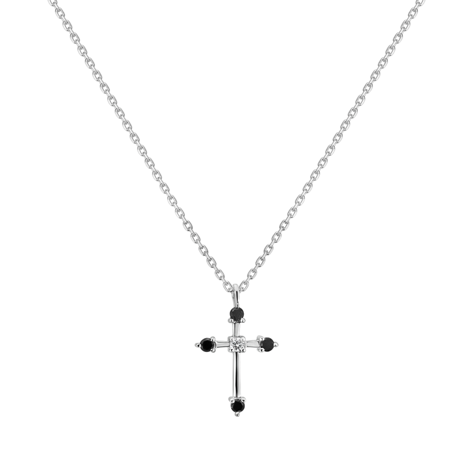 Necklace with black and white diamonds Secret Glory