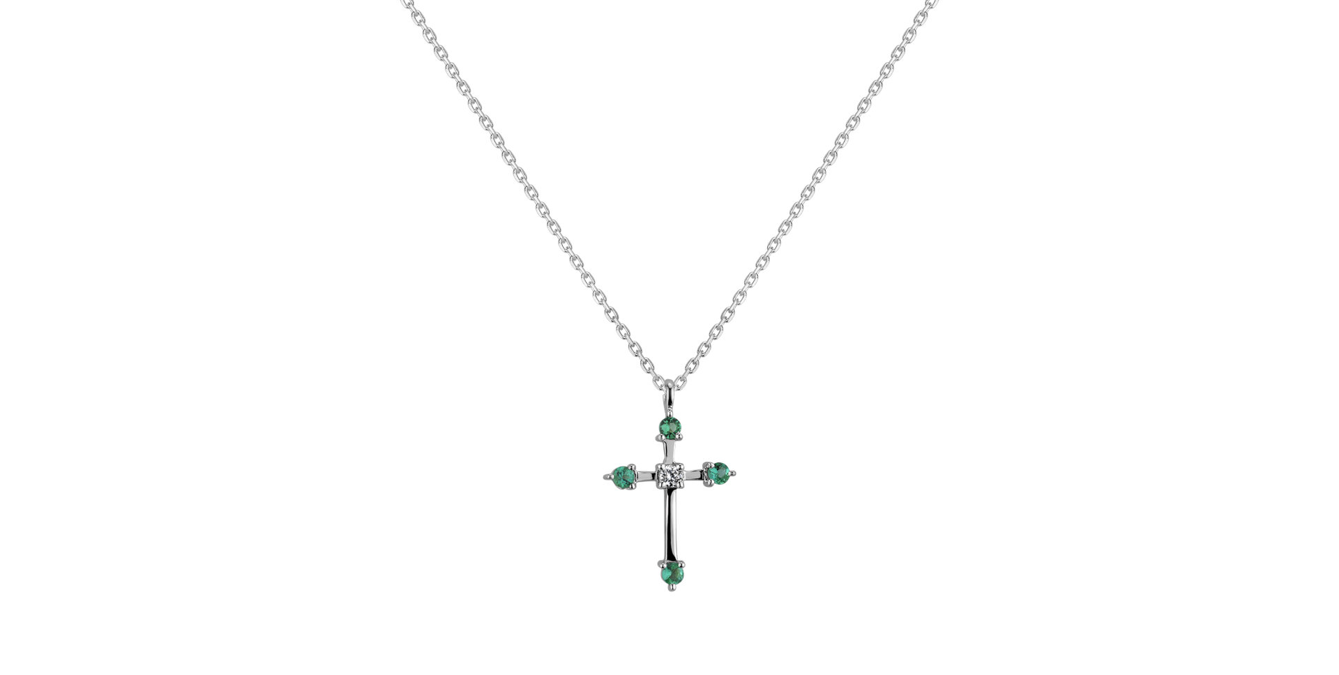 Diamond necklace with Emerald Secret Glory
