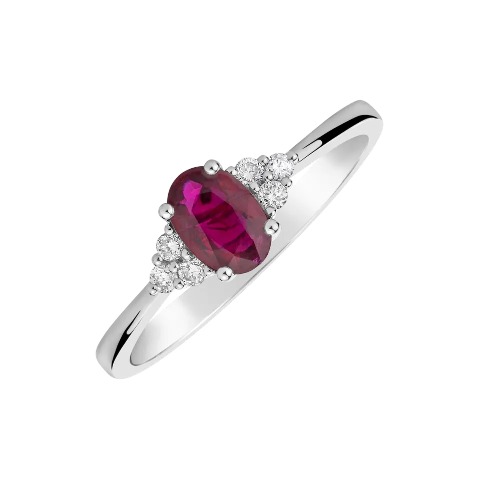 Diamond ring with Ruby Seduction Gem