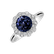 Ring with Iolite and diamonds Flower Joy2