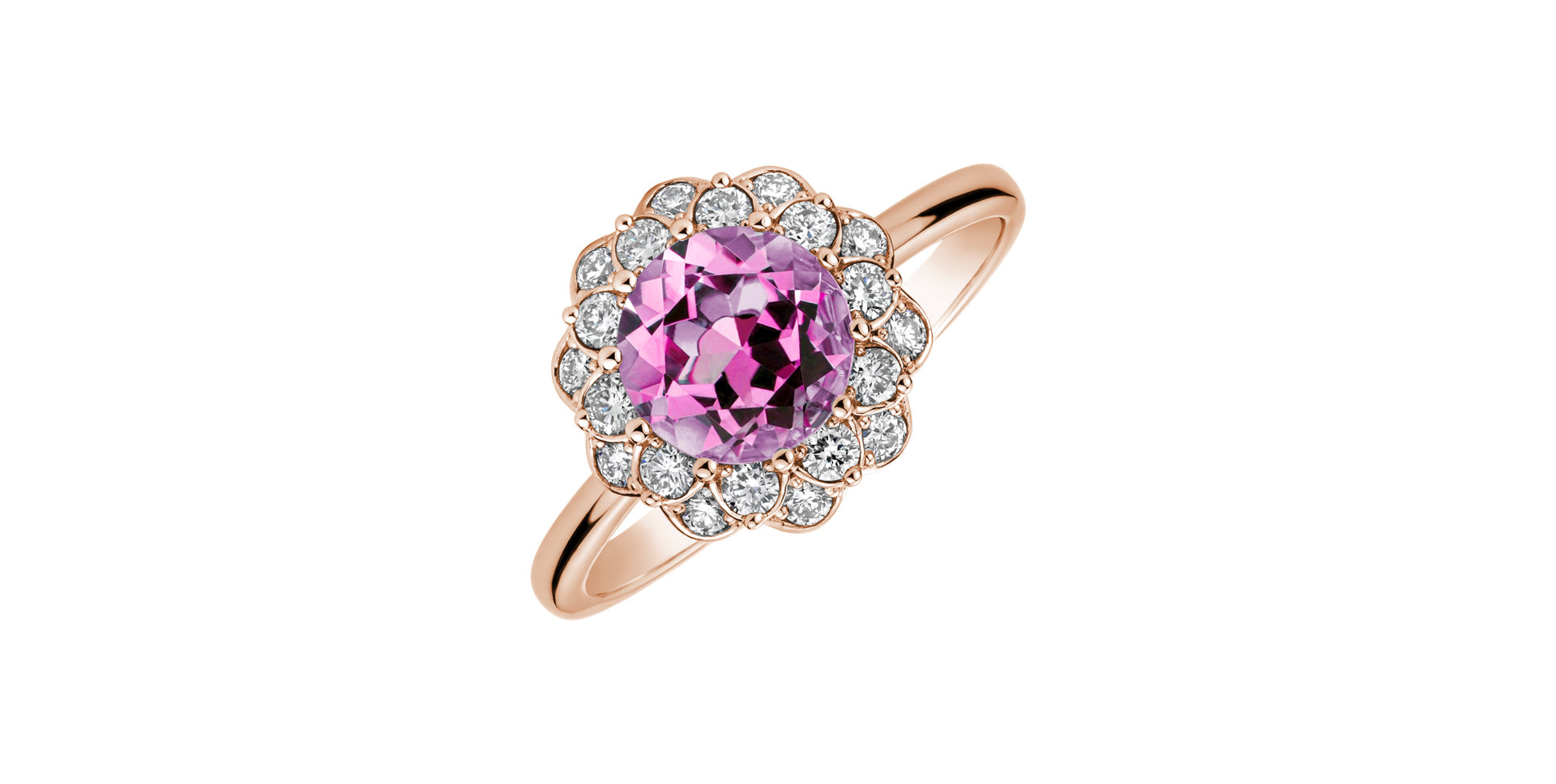 Diamond ring with Sapphire Flower Joy