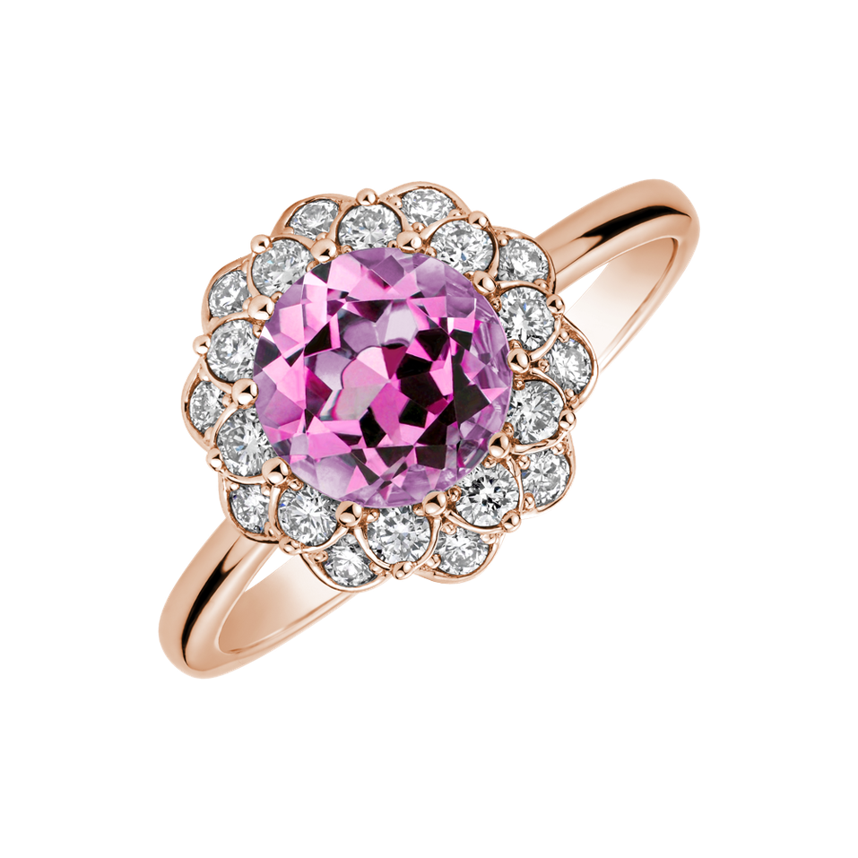 Diamond ring with Sapphire Flower Joy