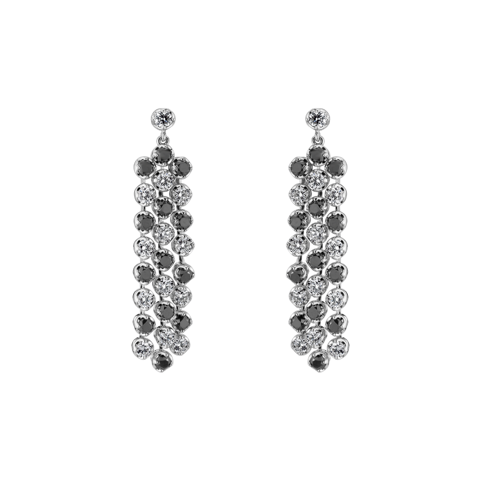 Earrings with black and white diamonds Secret Vision