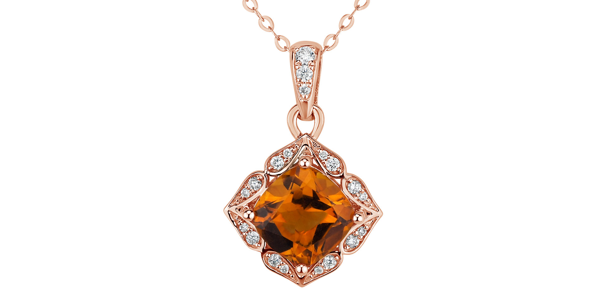 Diamond pendant with Citríne Echoing Beauty