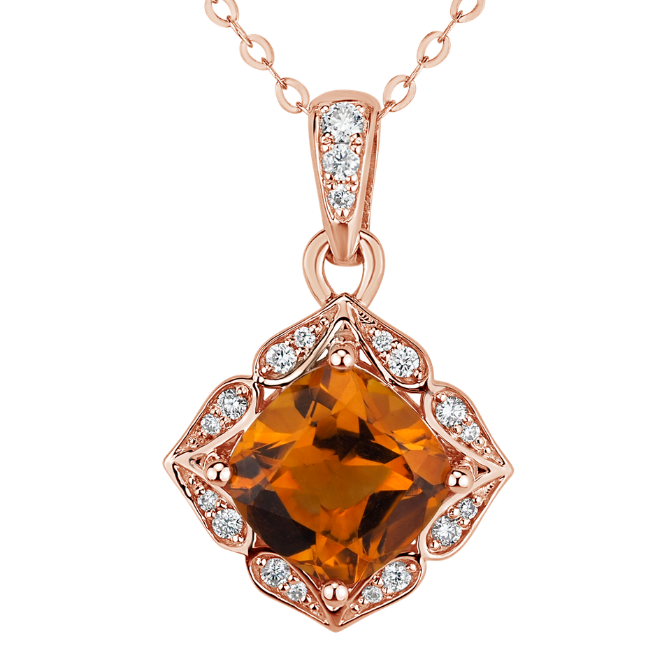 Diamond pendant with Citríne Echoing Beauty