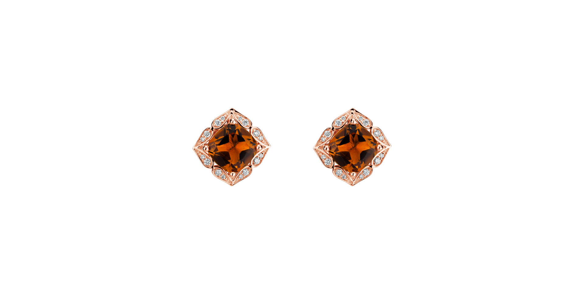 Diamond earrings with Citríne Glamourous Queen