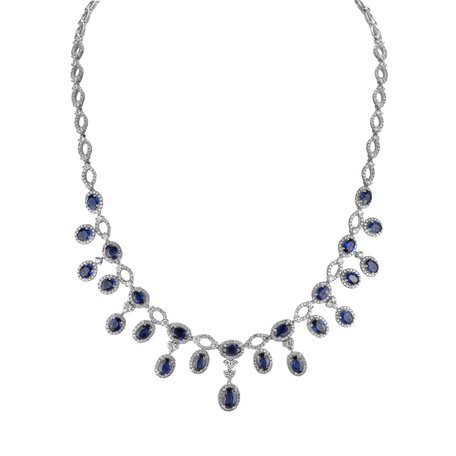 Diamond necklace with Sapphire Princess Fantasy