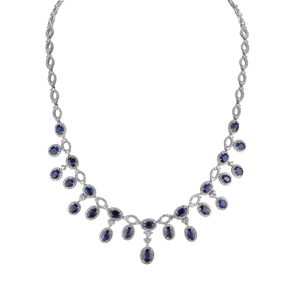 Diamond necklace with Sapphire Princess Fantasy