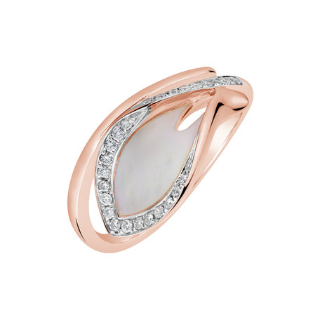 Diamond ring with Mother of Pearl Pearl Memory
