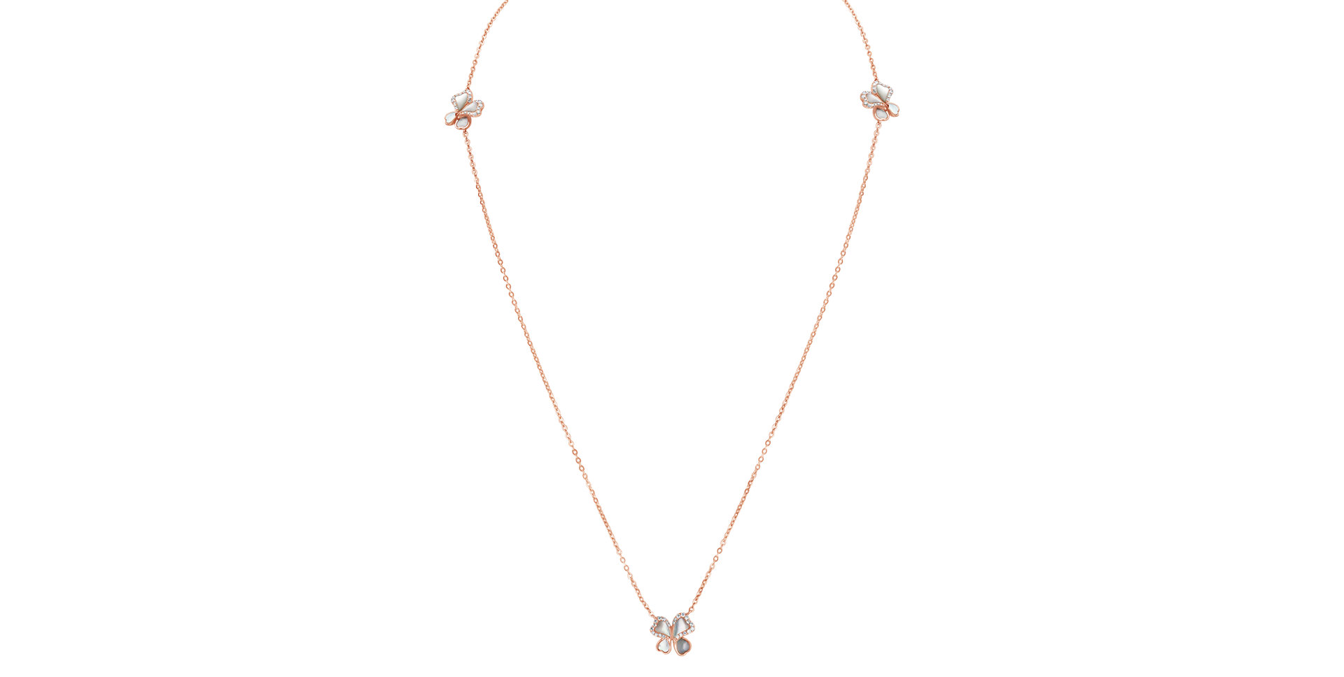 Diamond necklace with Mother of Pearl Butterfly Queen