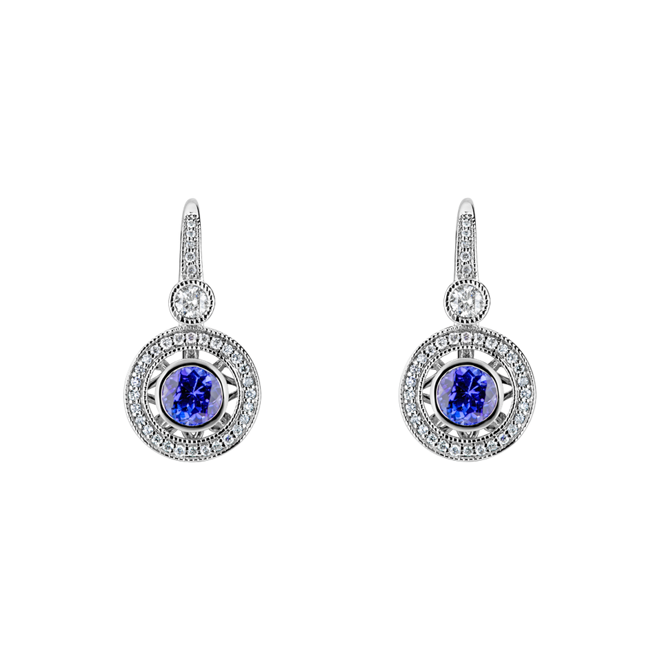 Diamond earrings with Tanzanite Monarch Love