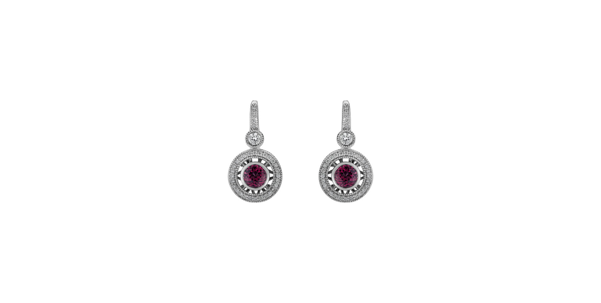 Diamond earrings with Garnet Monarch Love