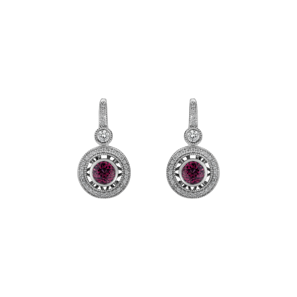 Diamond earrings with Garnet Monarch Love
