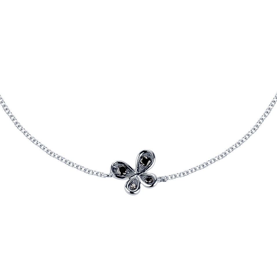 Bracelet with black diamonds Little Butterfly