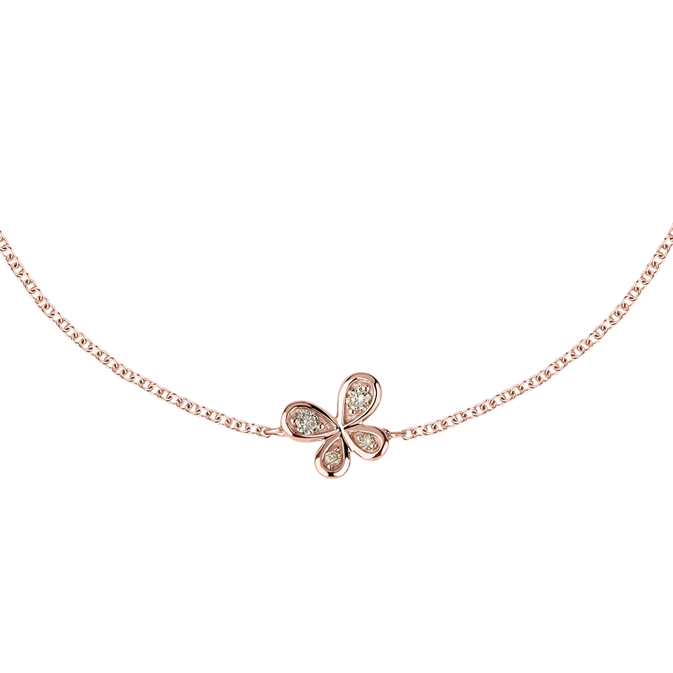Bracelet with brown diamonds Little Butterfly