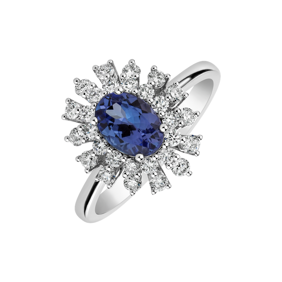 Diamond ring with Tanzanite Fairytale Goddess