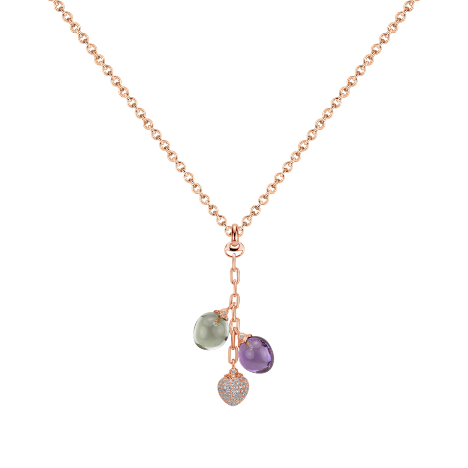 Diamond pendant with Amethyst Rainbow Love