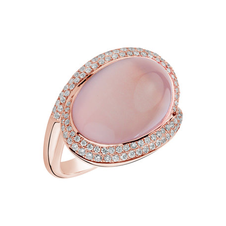 Diamond ring with Rose Quartz Space Countess