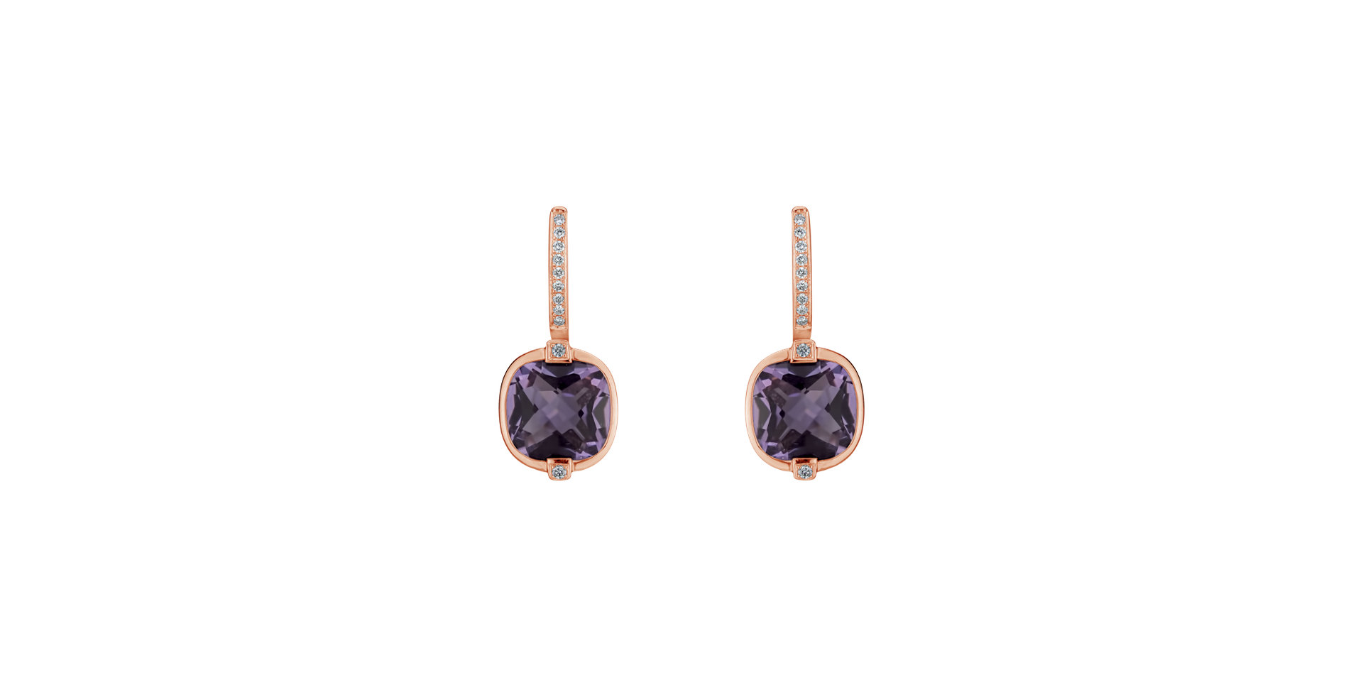 Diamond earrings with Amethyst Alluring Ladyship