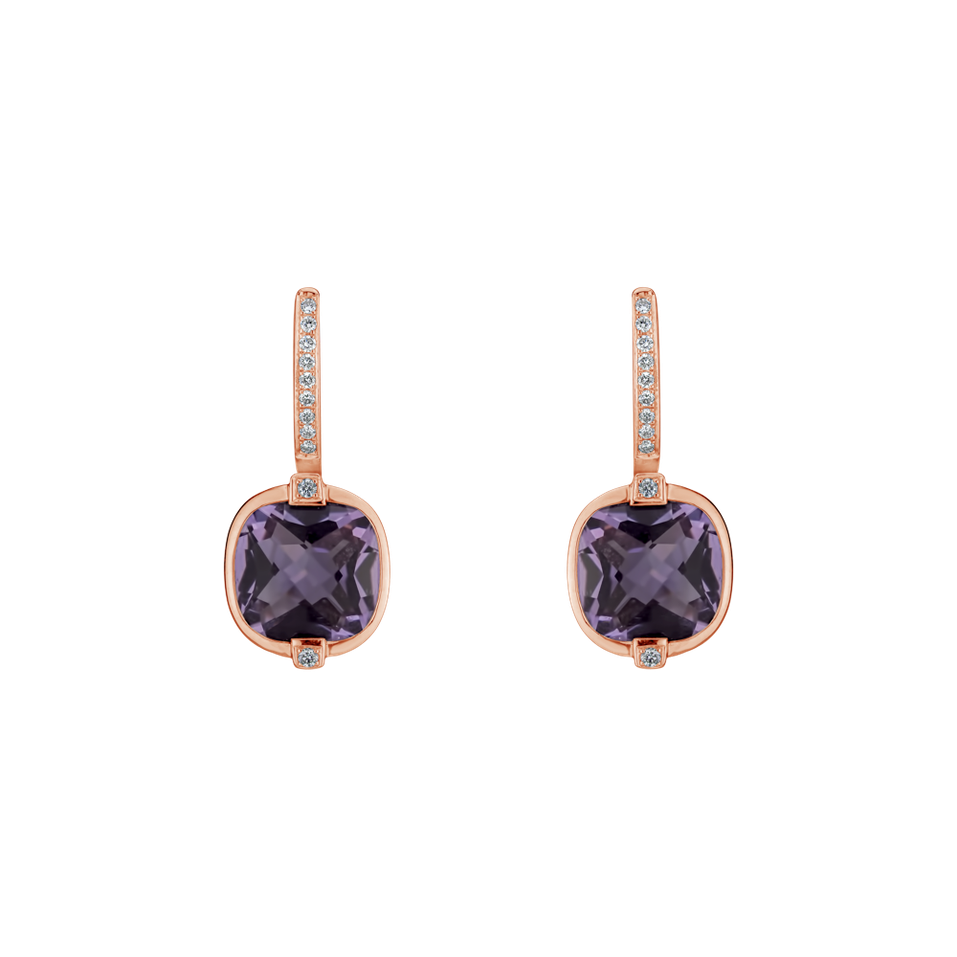 Diamond earrings with Amethyst Alluring Ladyship
