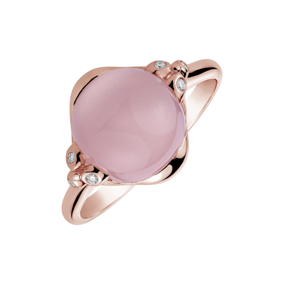 Diamond ring with Rose Quartz Andromeda Fantasy
