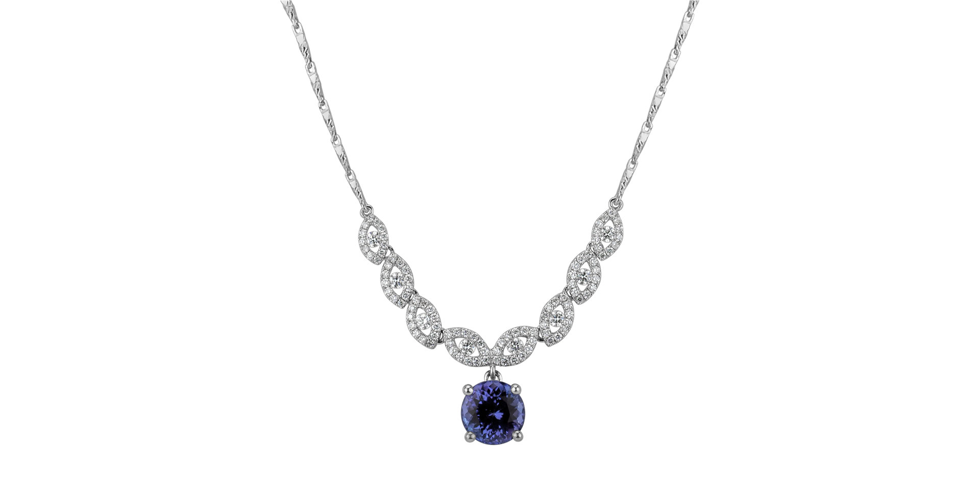 Diamond necklace with Tanzanite Zephyrine