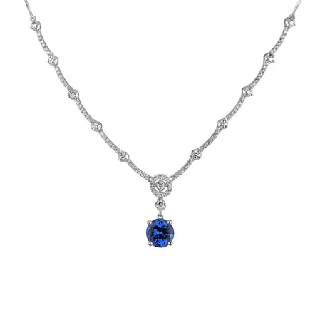 Diamond necklace with Tanzanite Simba