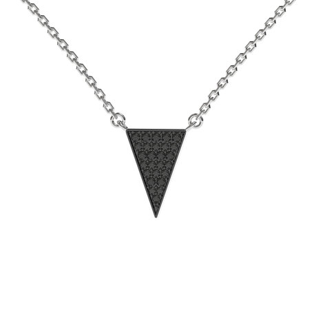 Necklace with black and white diamonds Shiny Triangle