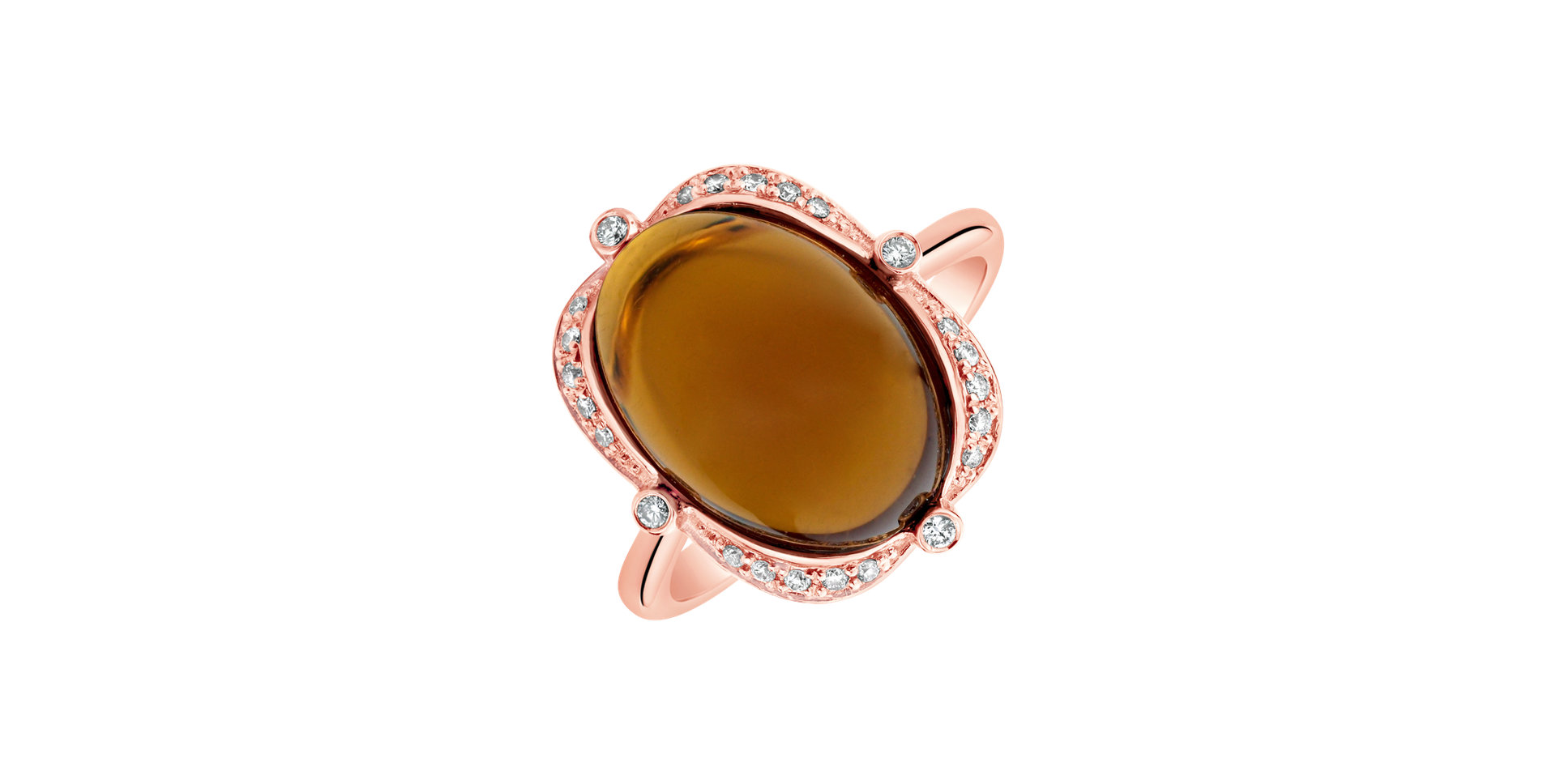 Diamond ring with Quartz Herbal love