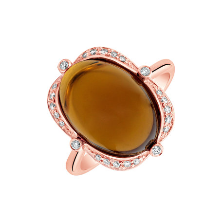 Diamond ring with Quartz Herbal love