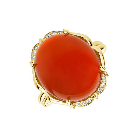 Ring with Cornelianem and diamonds Miracle Temptation