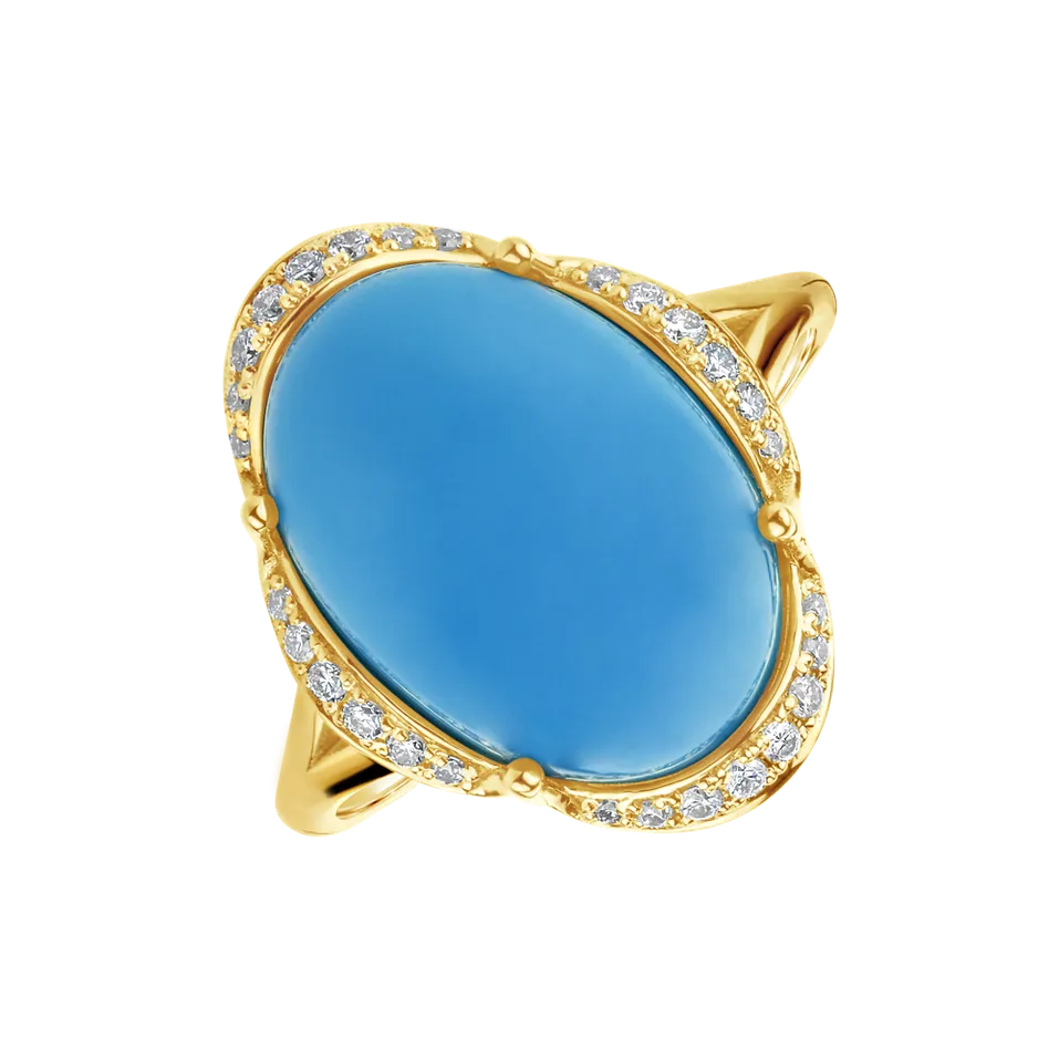Diamond ring with Turquoise Gem Highness